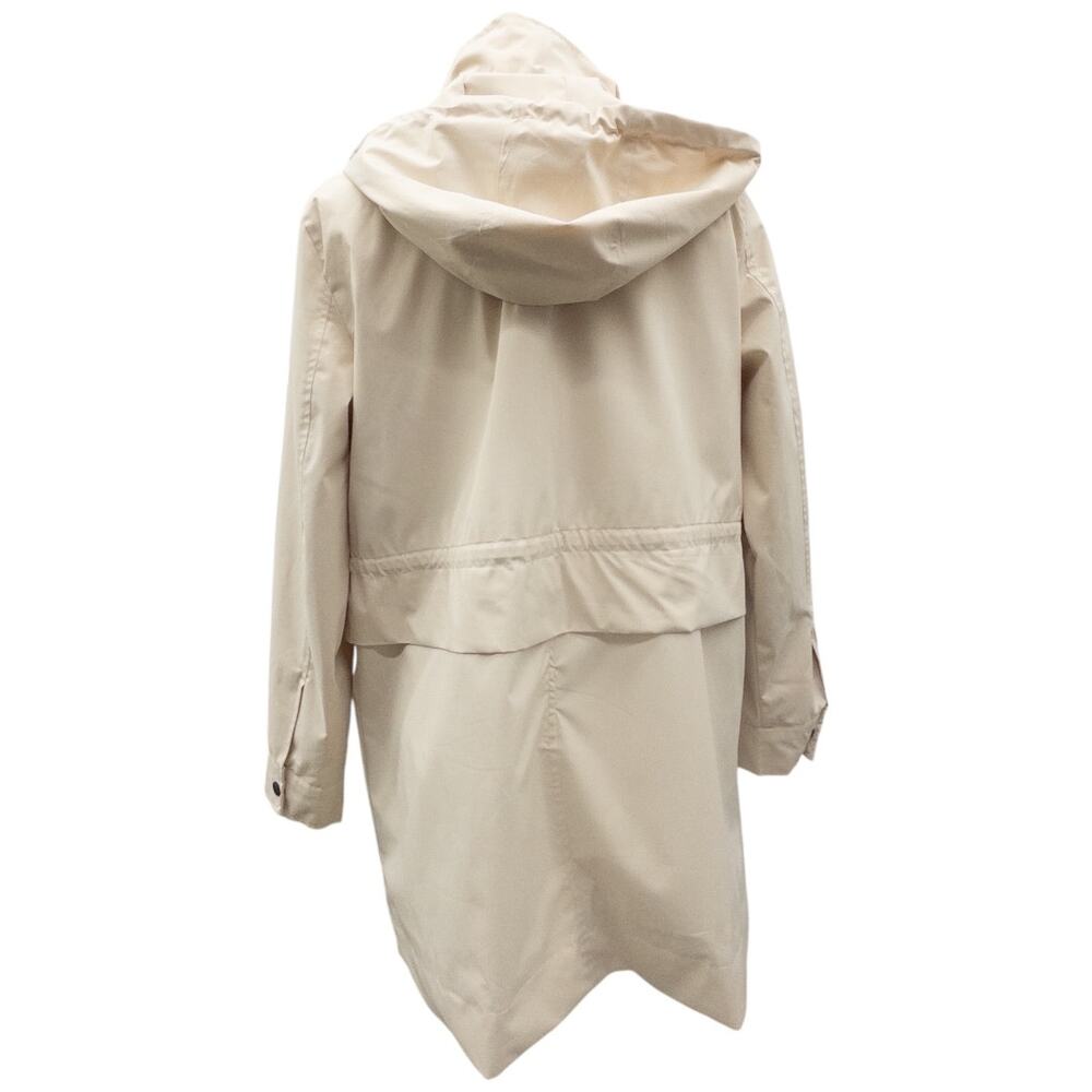 Two by Vince Camuto Zipper Removable Hood Rain Jacket Women's L Tan Cream - Picture 2 of 4